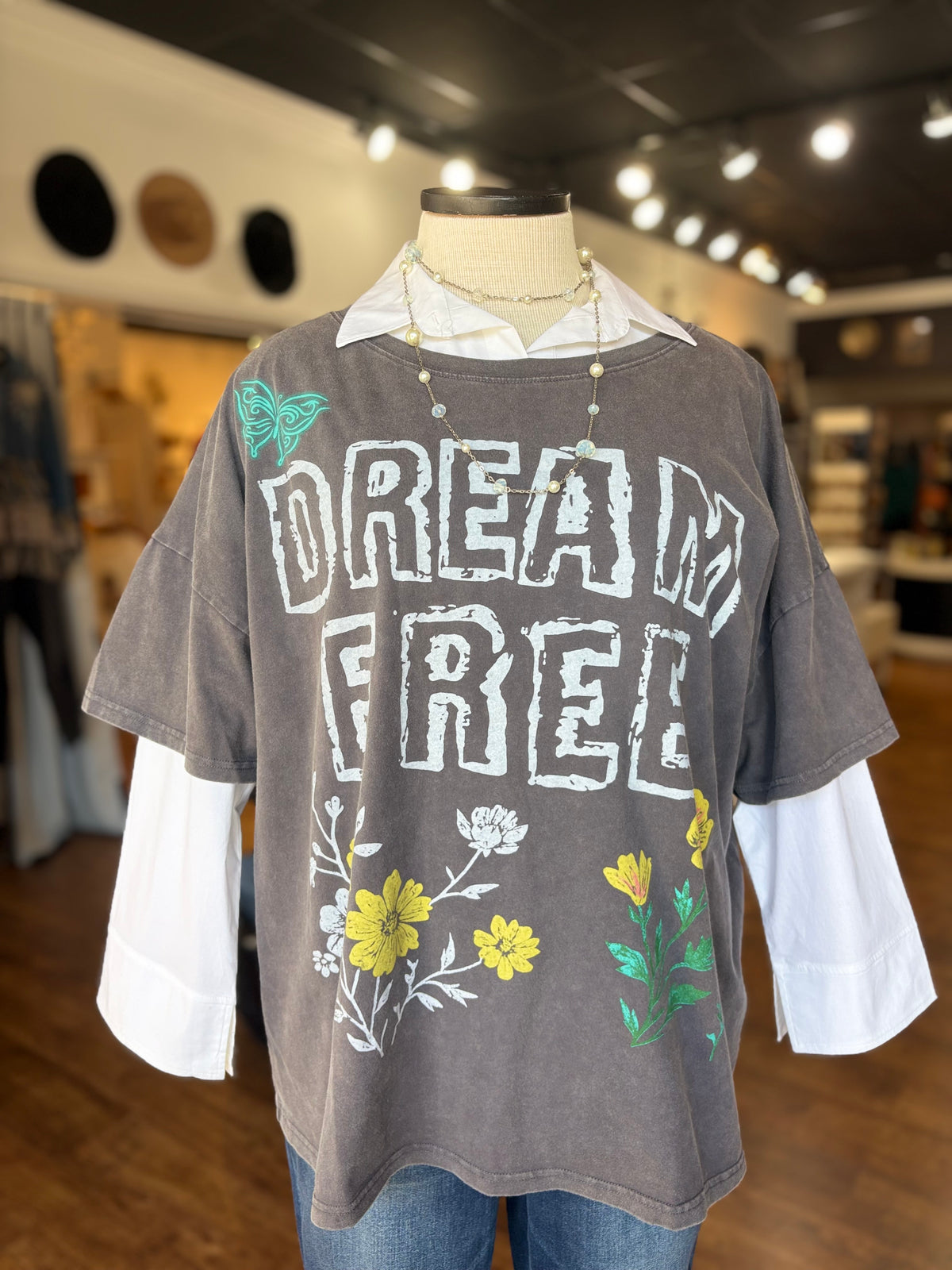 Dream Free Mineral Wash Graphic Tee