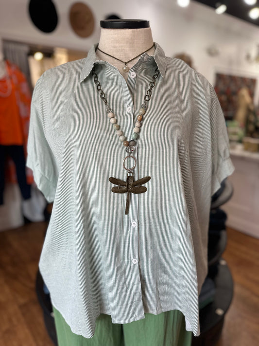 Seeing Stripes Button Up Top