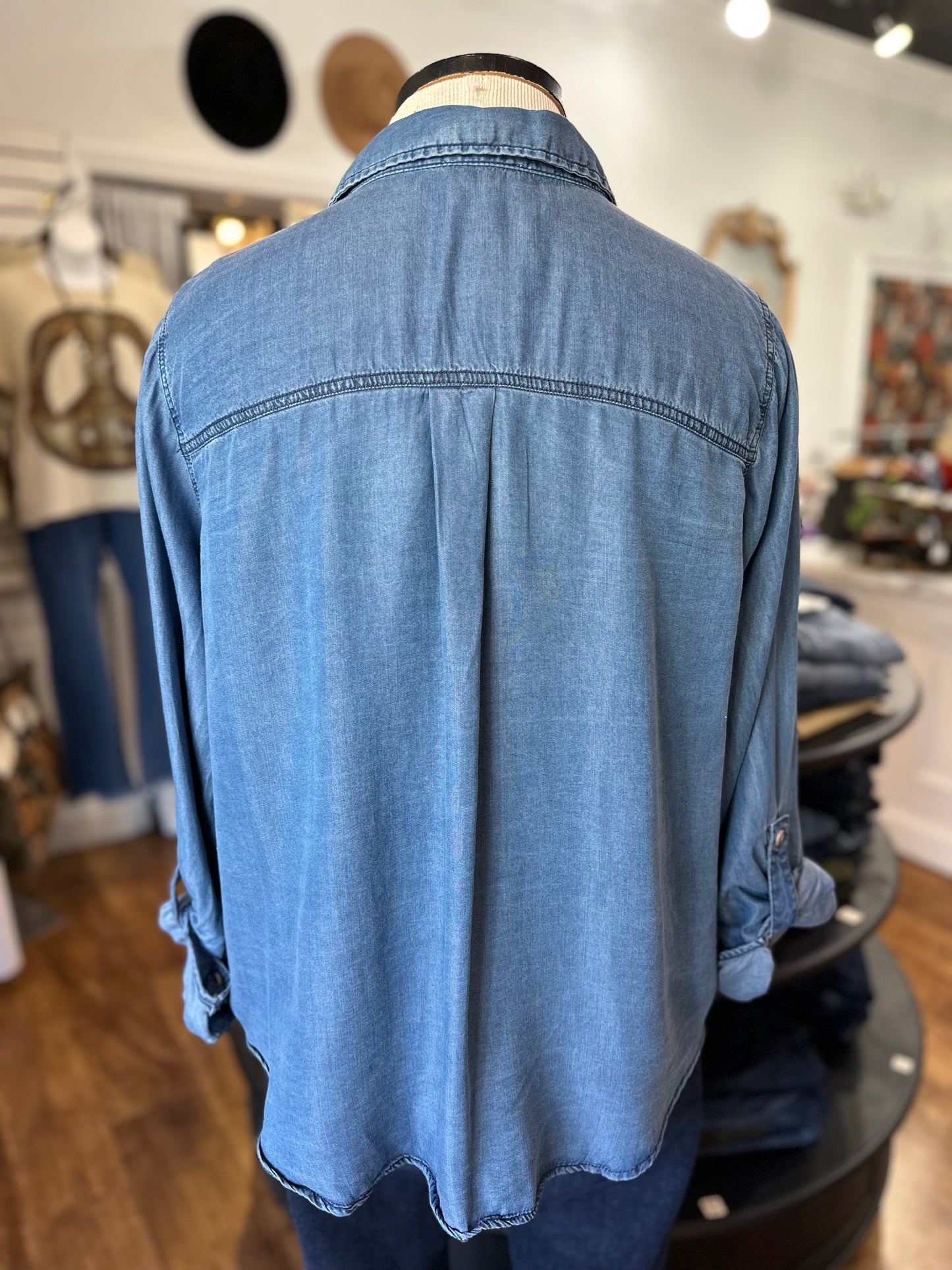 Feeling Lively Chambray Top
