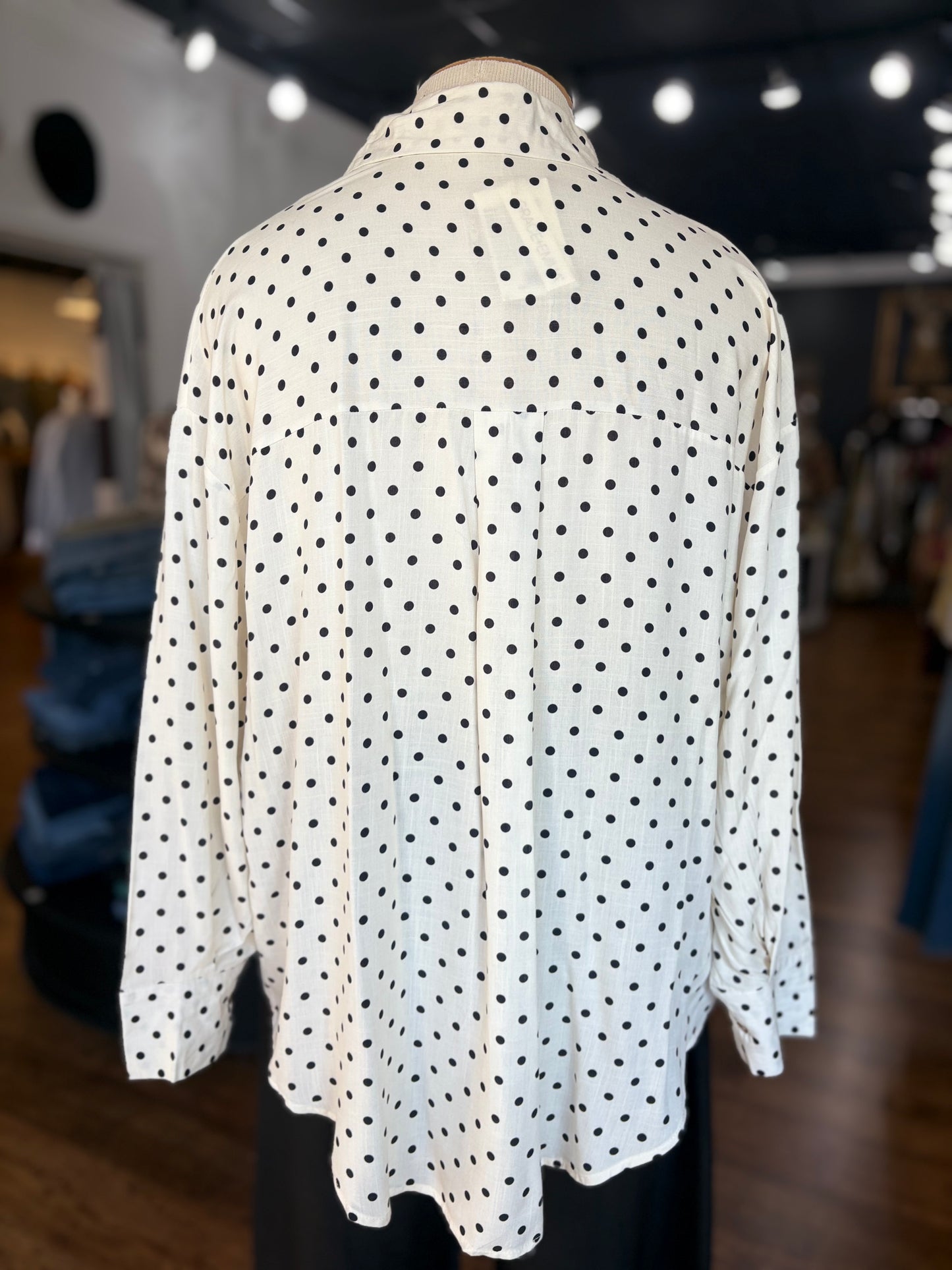 On Point Button Up Shirt  ~ Polka Dot