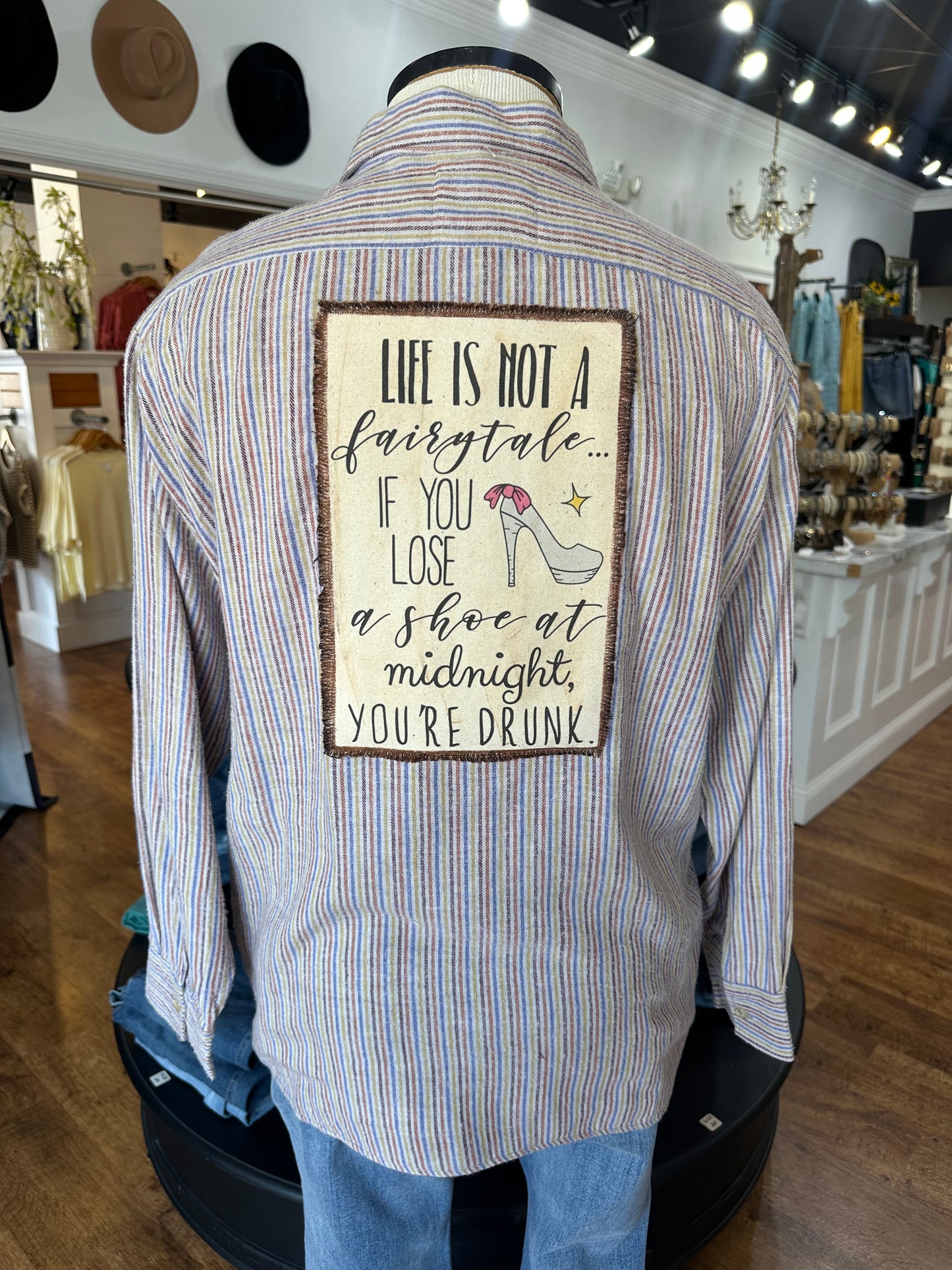 Life Is Not A Fairytale Striped Button Down Top