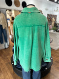 Winning Attitude Button Up Top ~ Washed Green