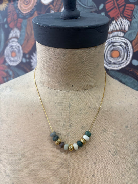 Riverstone Aura Beaded Necklace