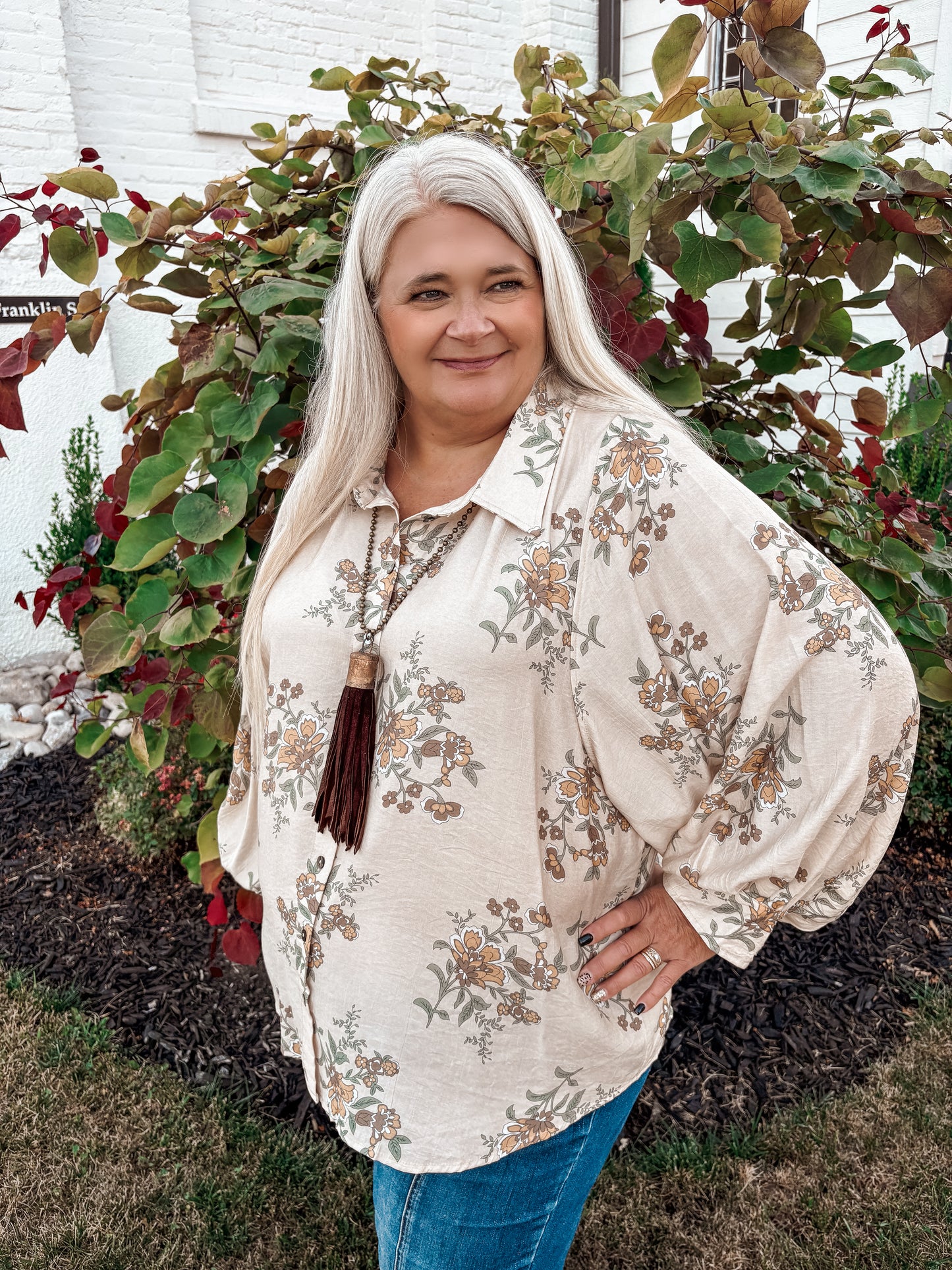 Every Which Way Floral Button Down Top