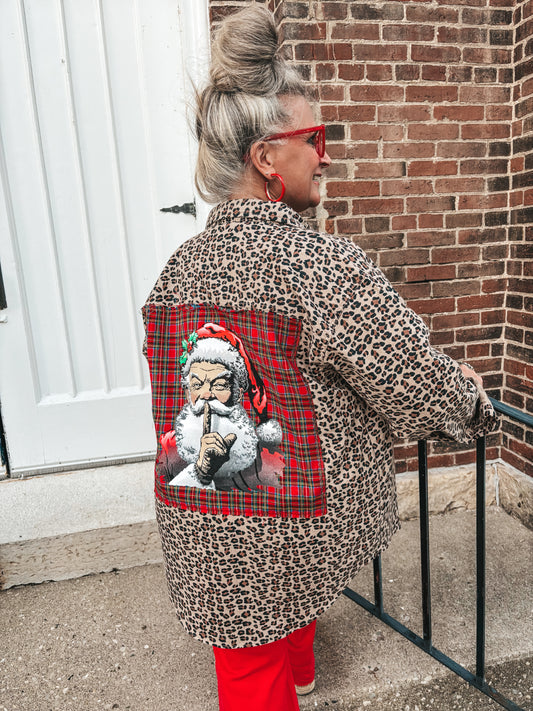 I Believe Santa Leopard Flannel Duster