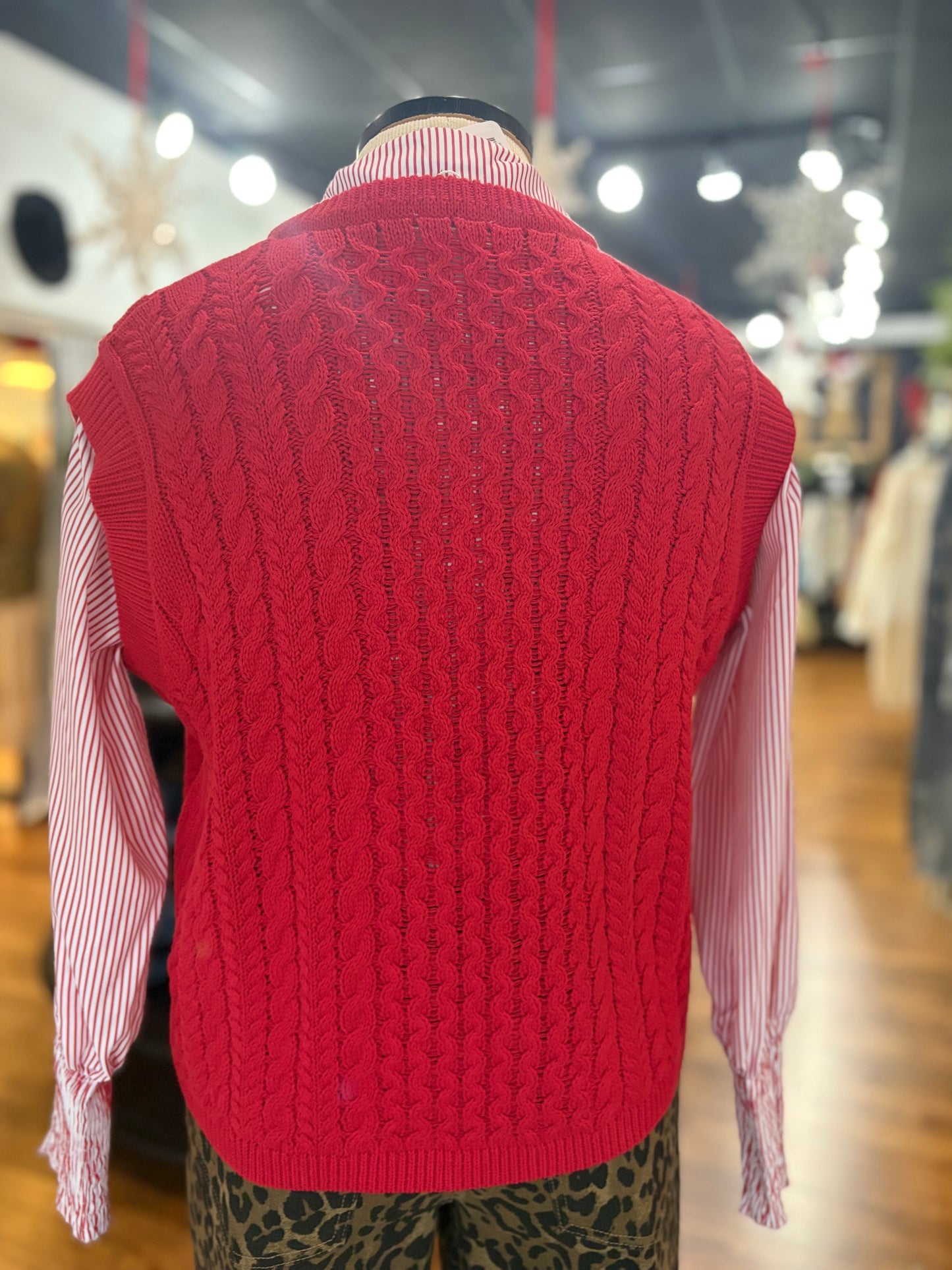 Warm Wishes Sweater Vest ~ Red