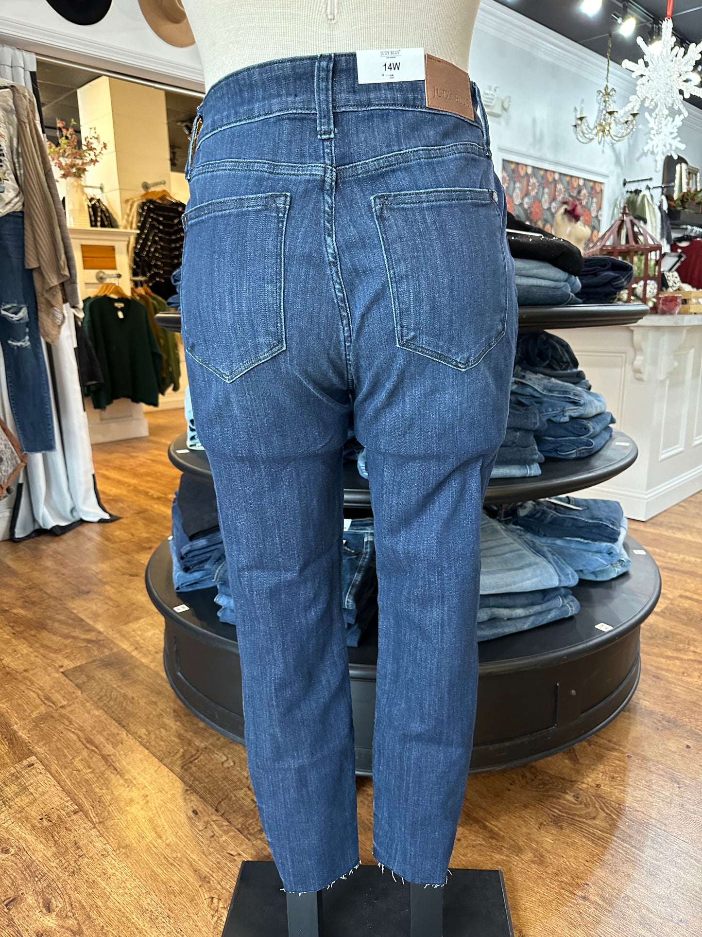 Judy Blue Mid Rise Skinny Jean with Raw Hem ~ ASPEN