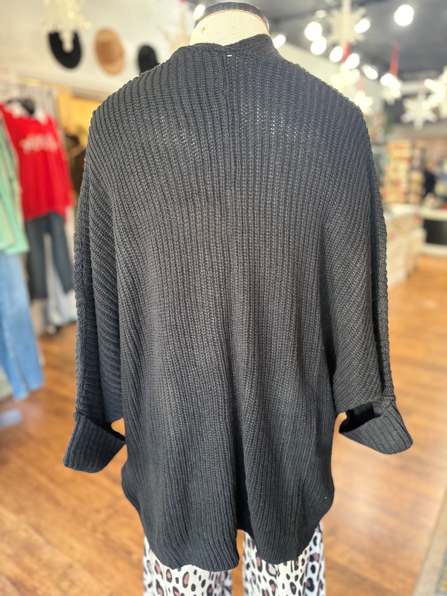 Secrets To Tell Oversized Black Cardigan