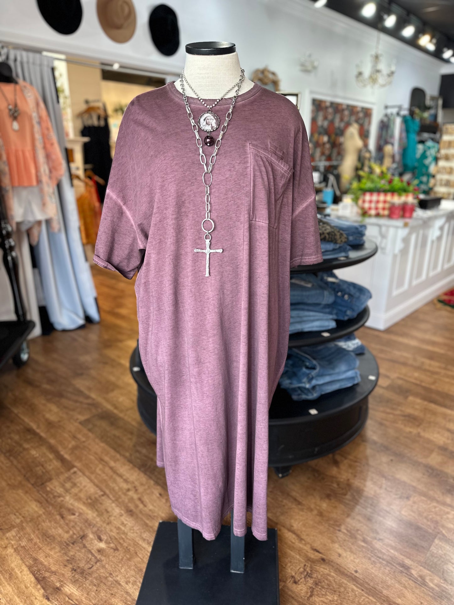 Jaded Gypsy Cute Comfort Dress ~ Plum