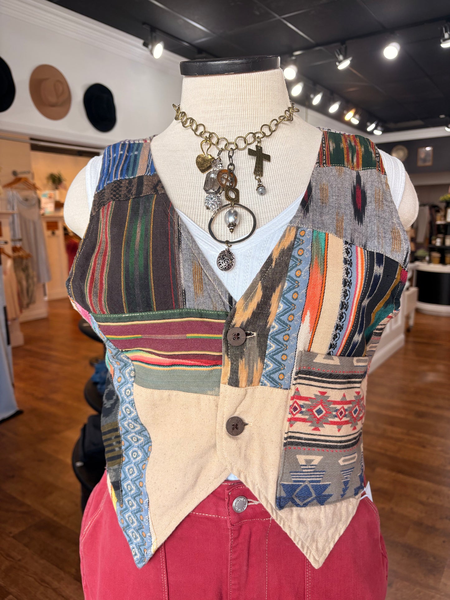 Jaded Gypsy Balinese Walks Vest - Stripe
