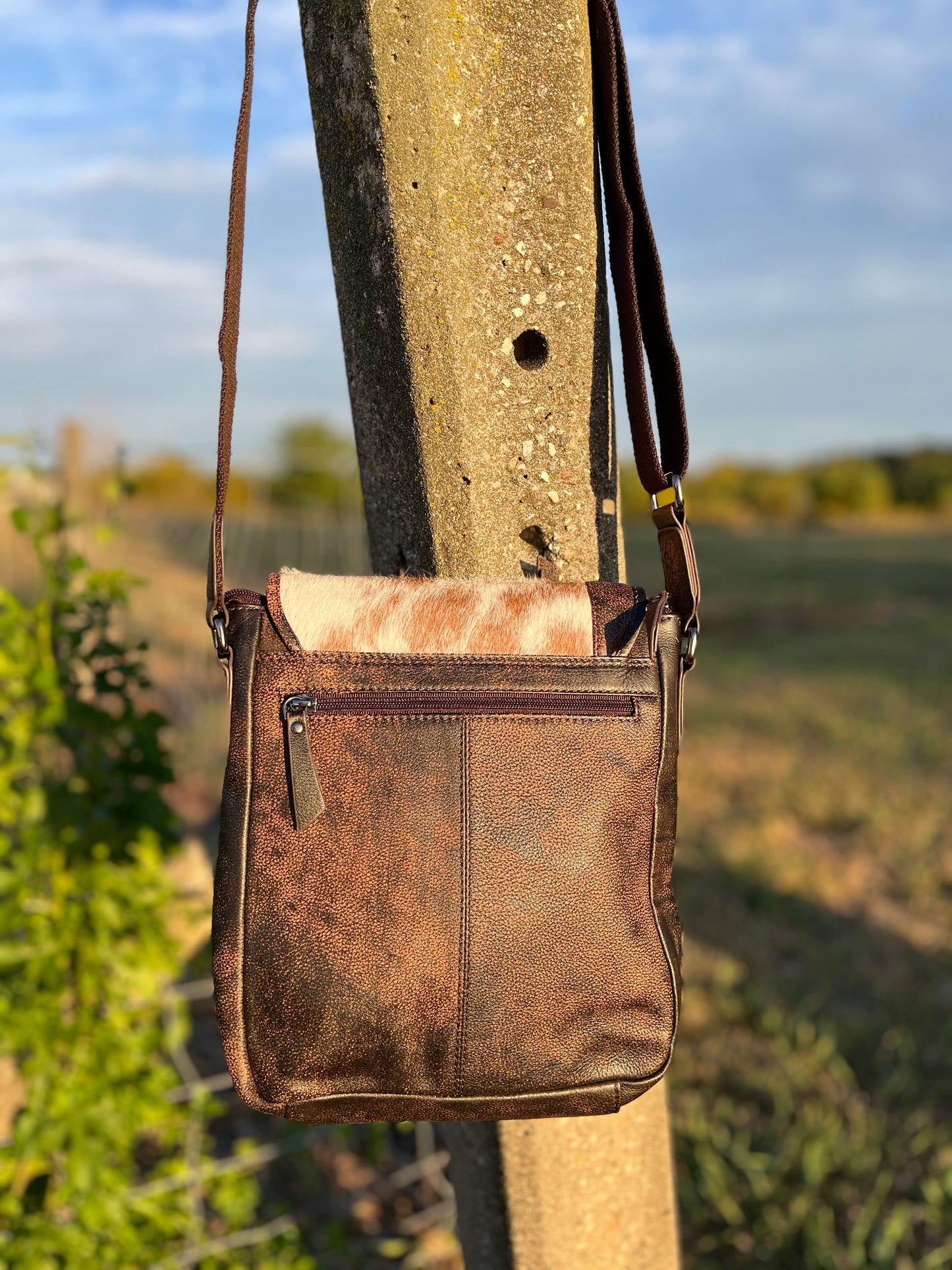 Myra Pueblo Range Leather & Hairon Bag