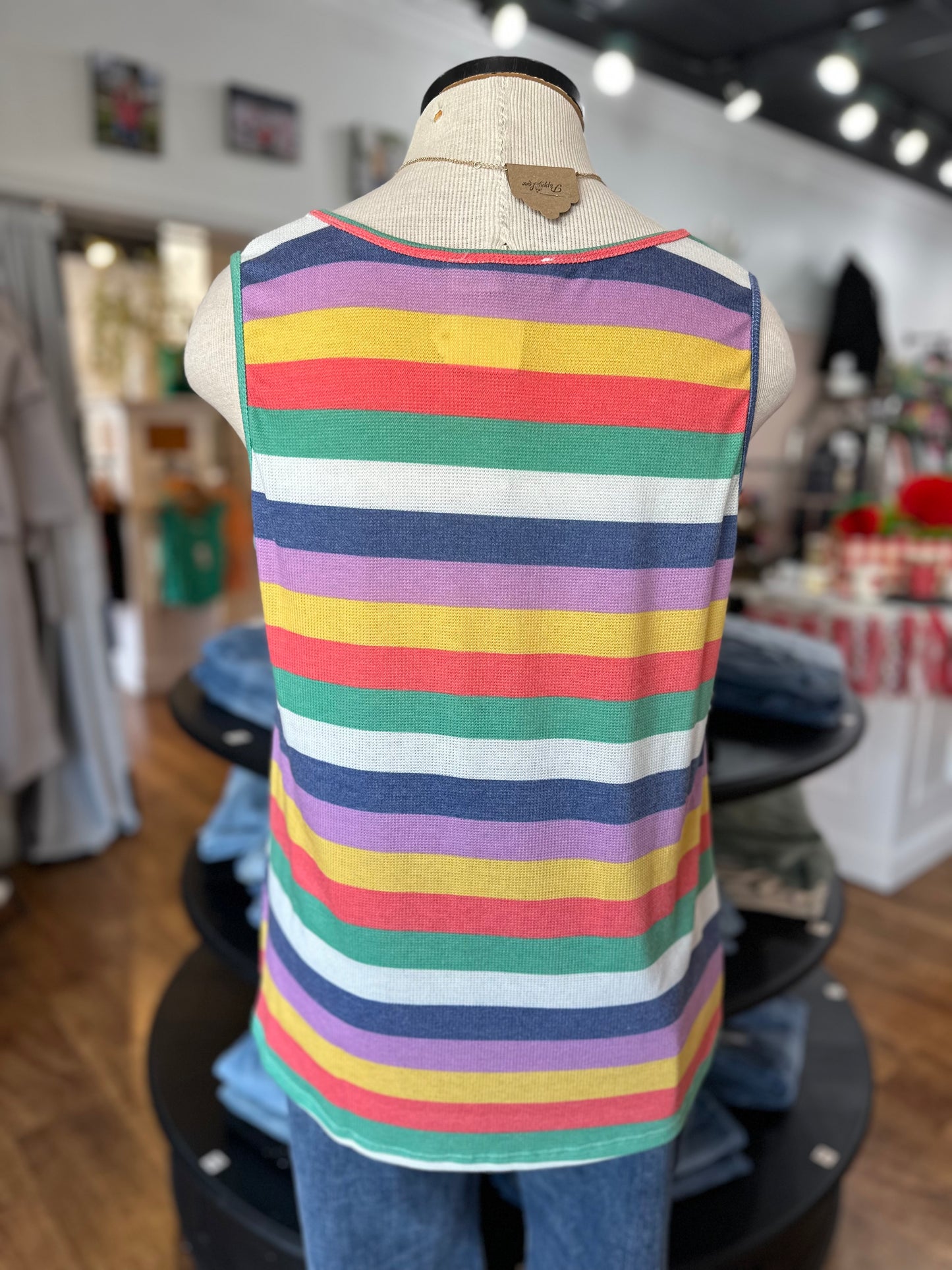 Sweet Attention Striped Tank ~ Multi