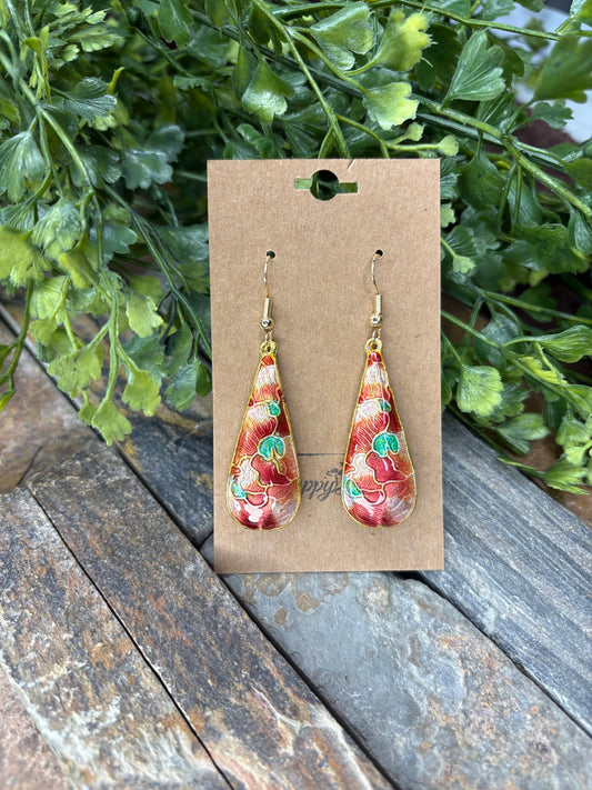 Antique Cloisonne Bloom Earrings