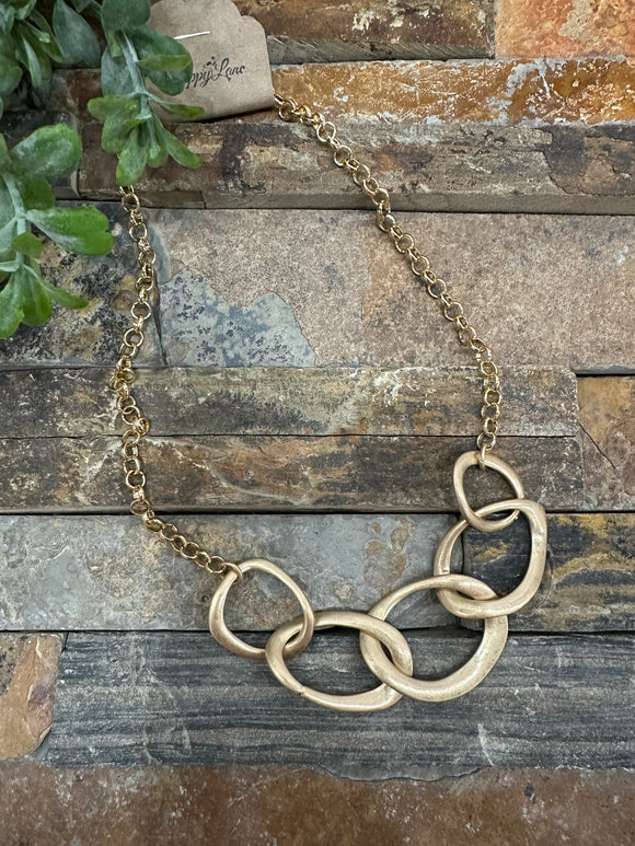Creative Ways Link Necklace ~ Gold