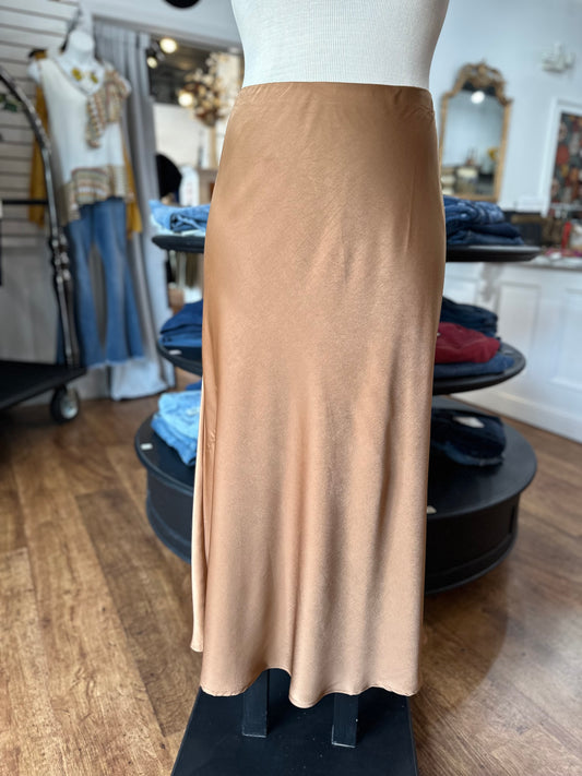My Own Time Satin Midi Skirt