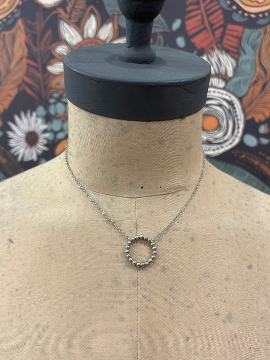 Composed Charm Circle Necklace