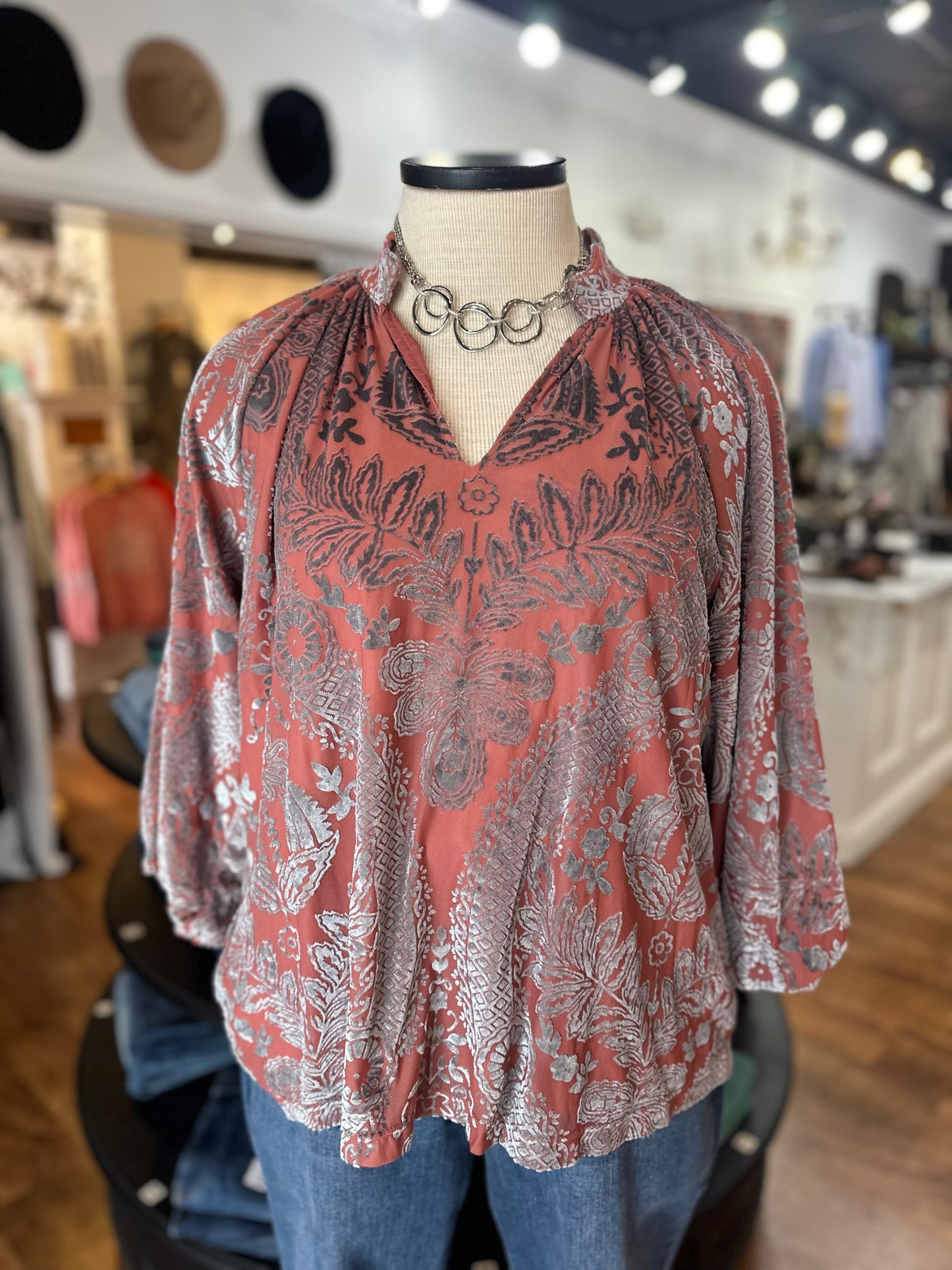 Oh Glorious Velvet Burnout Top