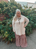 Falling For You Gingham Wide Leg Pants