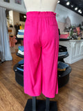 Here For The Party Linen Crop Pants ~ Hot Pink