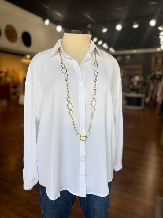 White On Point Button Up Shirt