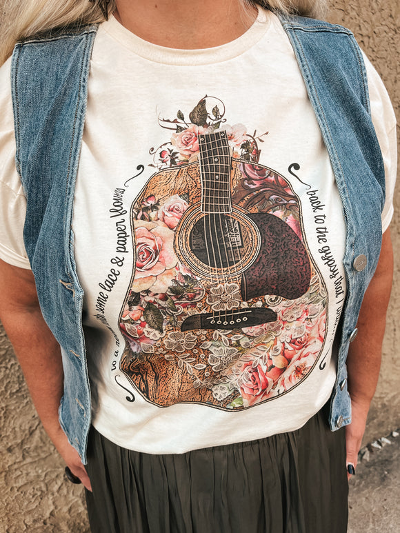 Paper Flowers Guitar Graphic Tee