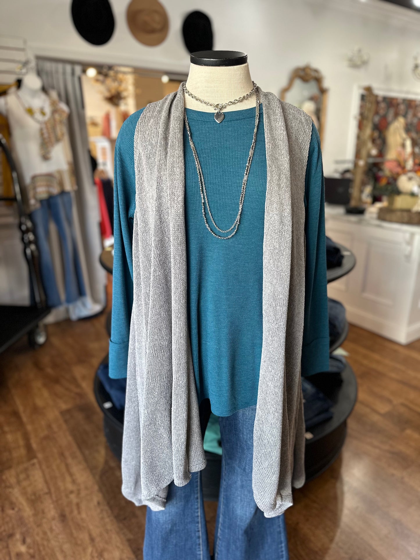 Halfway There Sleeveless Vest ~ Soft Grey