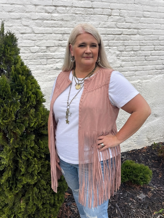 Fringe Benefits Suede Vest