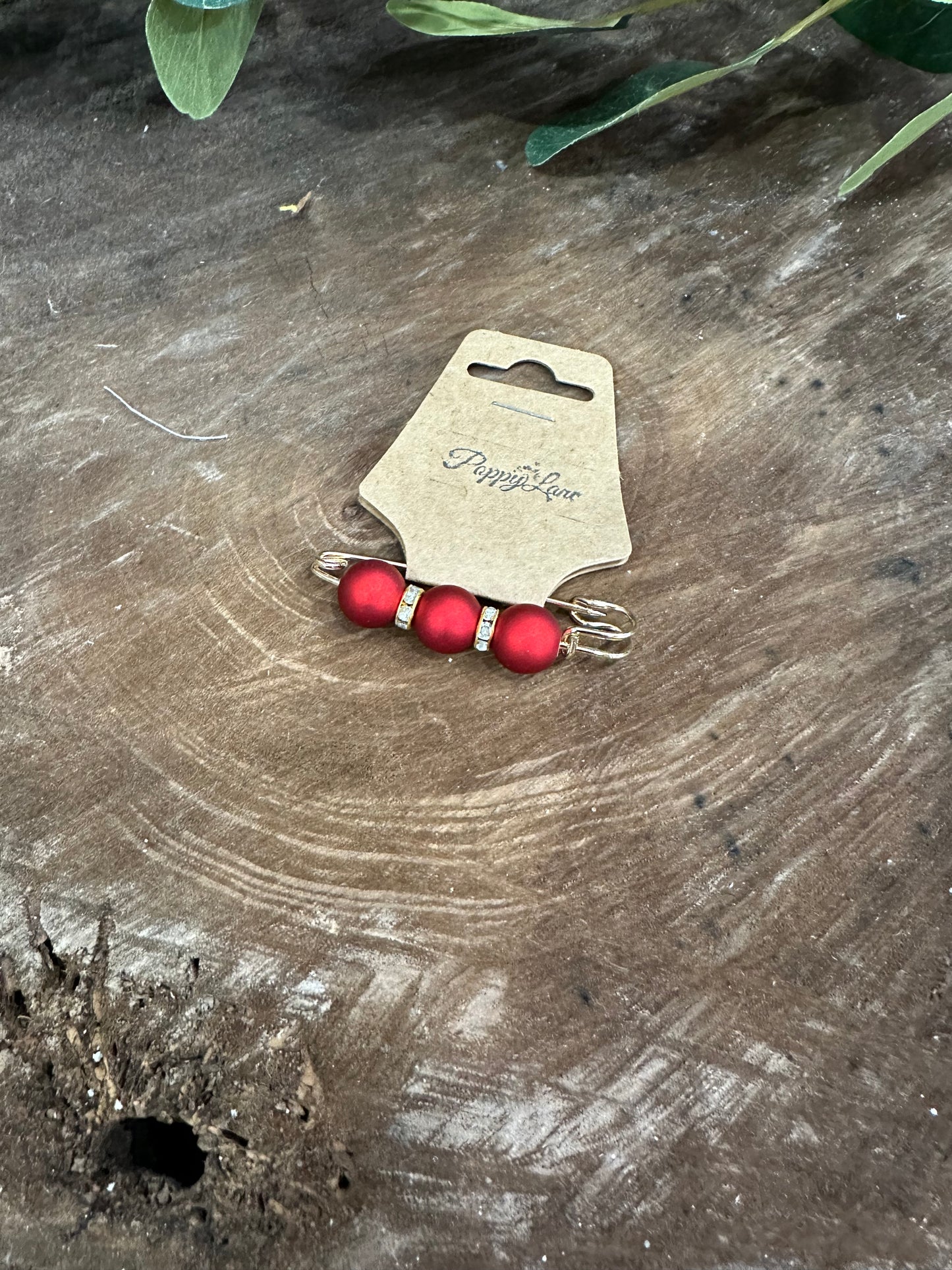 Pinned Together Accent Pin ~ Red