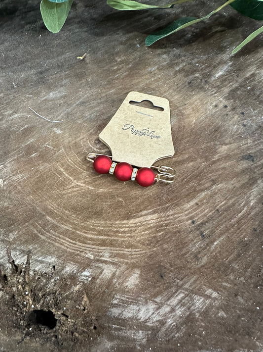 Pinned Together Accent Pin ~ Red