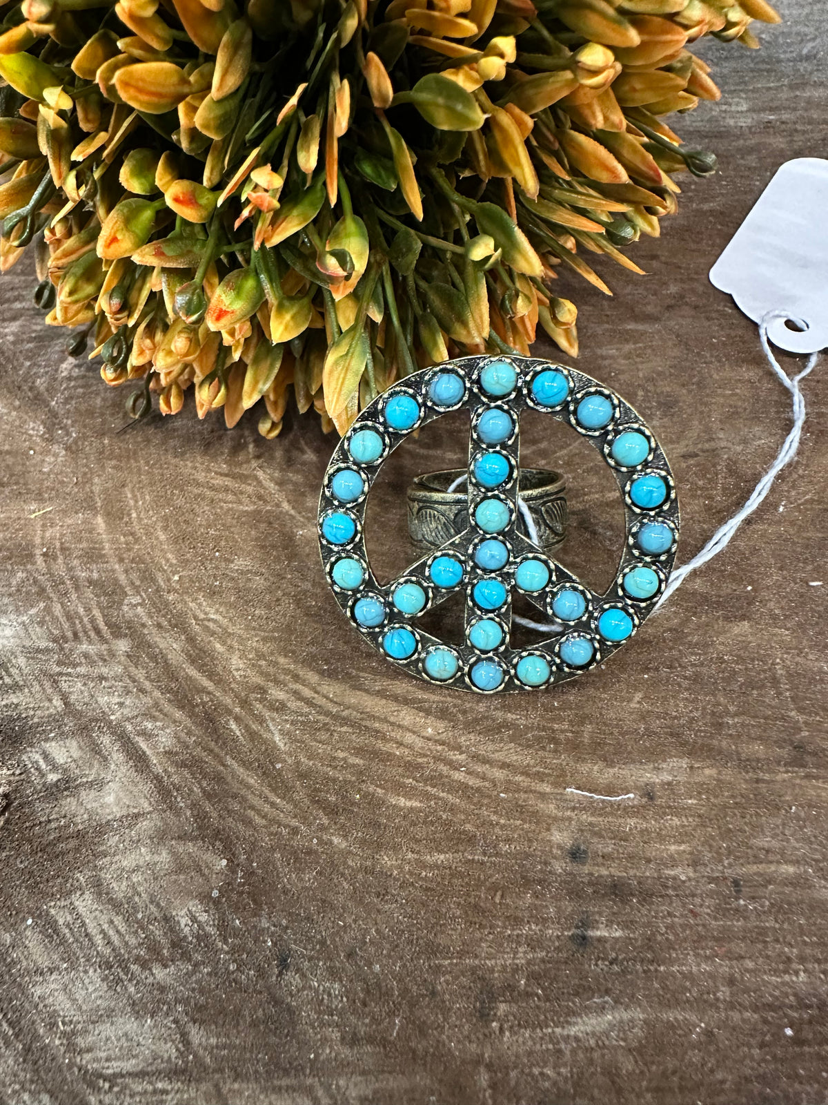 Peace Out Ring ~ Turquoise
