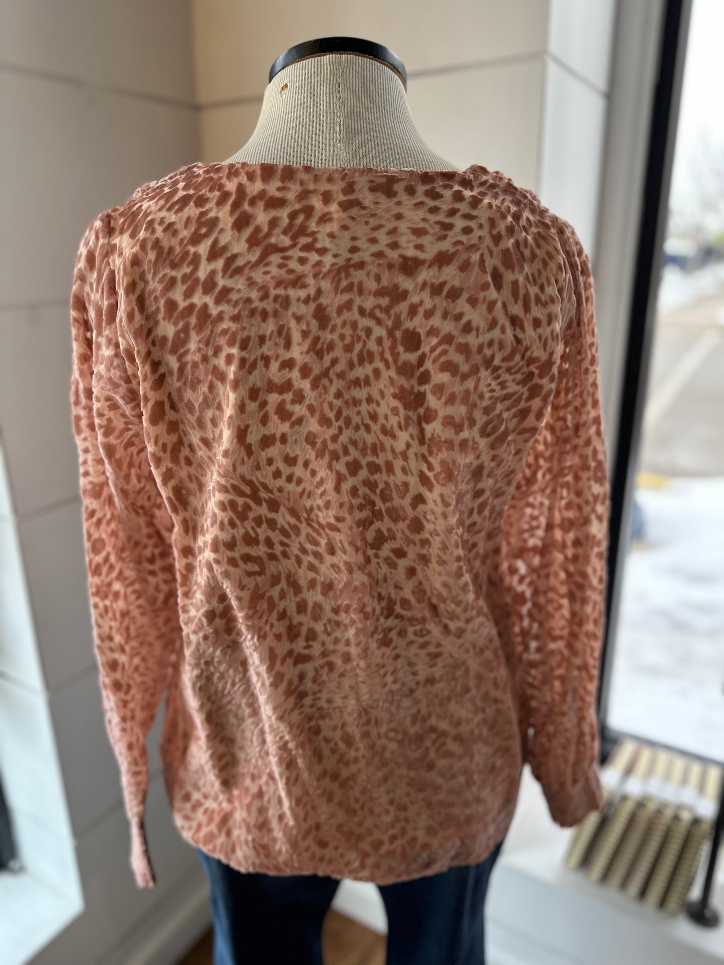 Stay True Animal Print Velvet Burnout Top