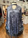 All Up To You Velvet Dress ~ Silver Charcoal