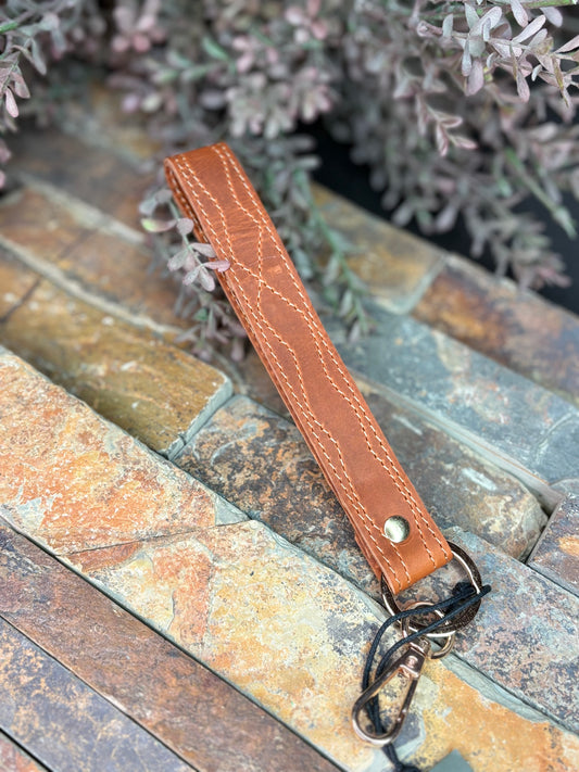 Myra Red in Russet Key Fob in Brown