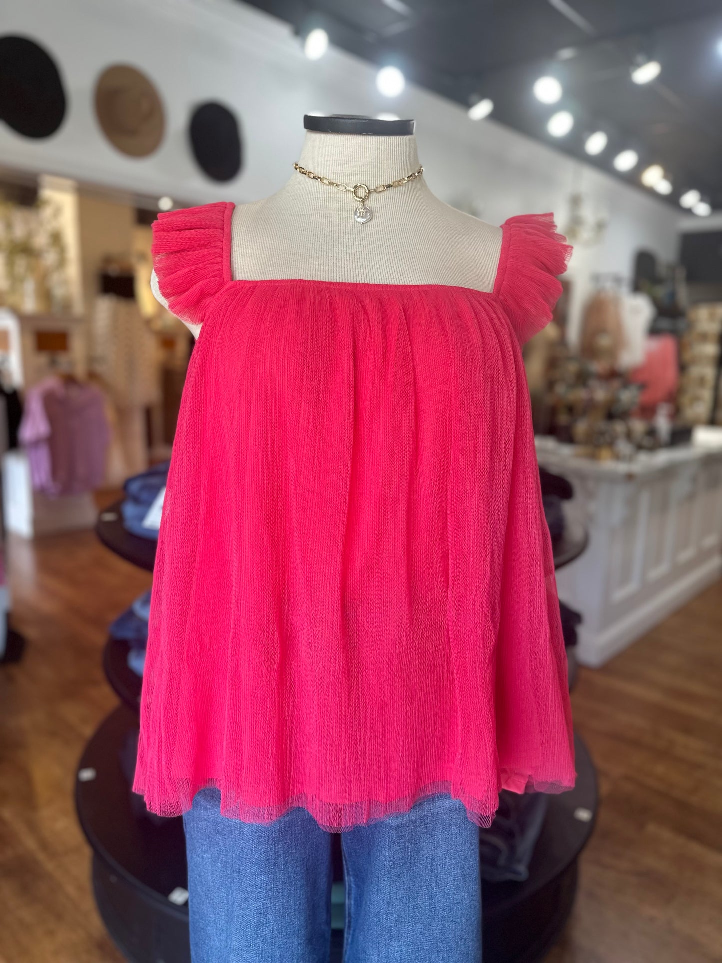 Lead The Way Frill Top ~ Pink