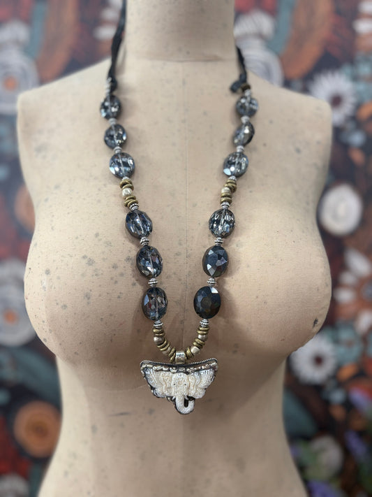 Elephant Safari Necklace / Handcarved