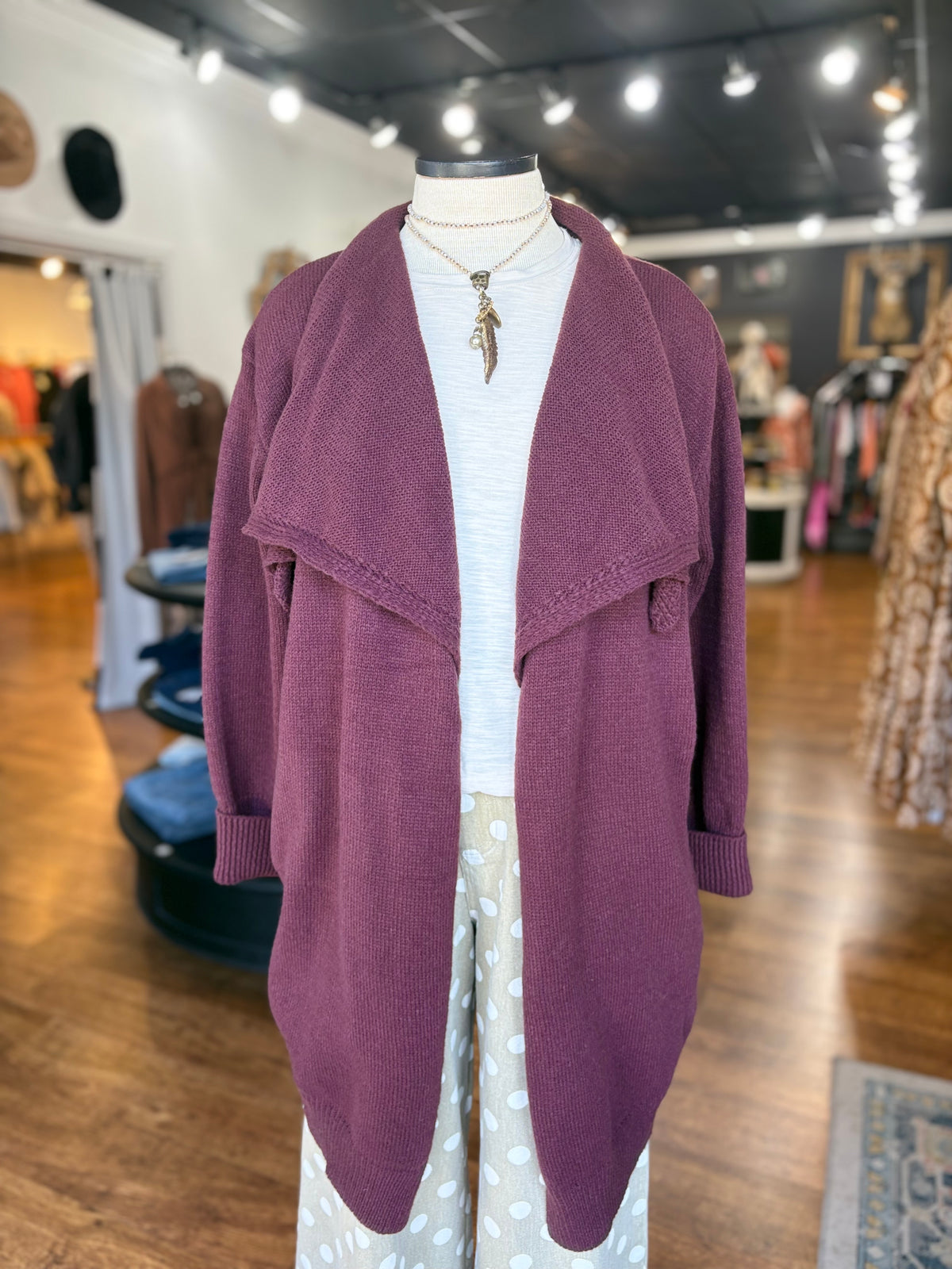 Like No Other Long Cardigan ~ Raisin
