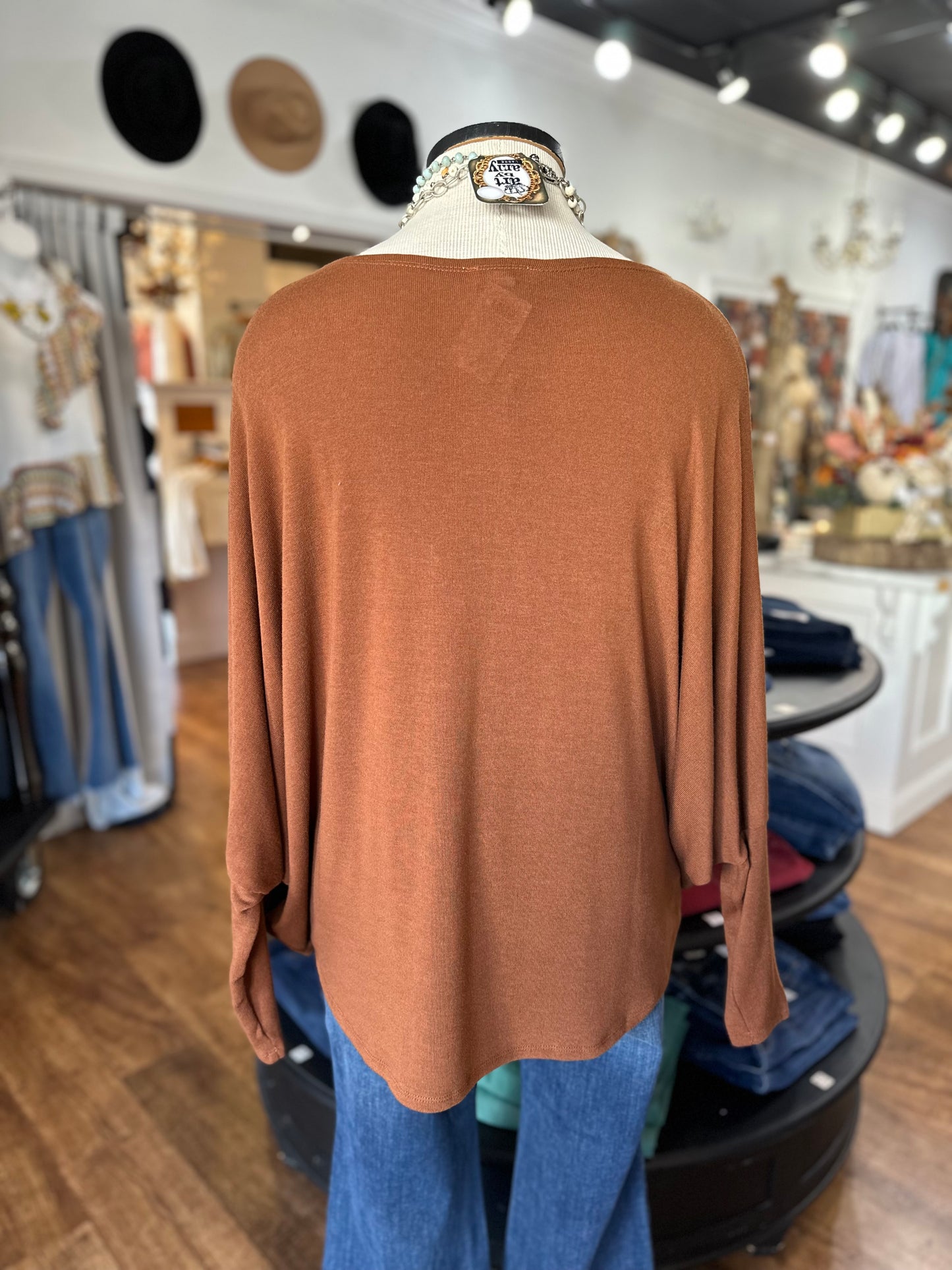 Keep Talking Long Sleeved Top ~Caramel