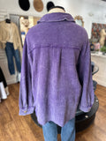 Winning Attitude Button Up Top ~ Washed Eggplant