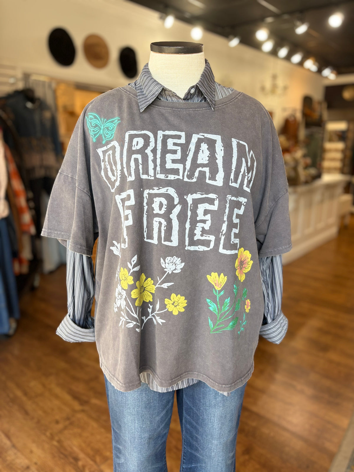 Dream Free Mineral Wash Graphic Tee