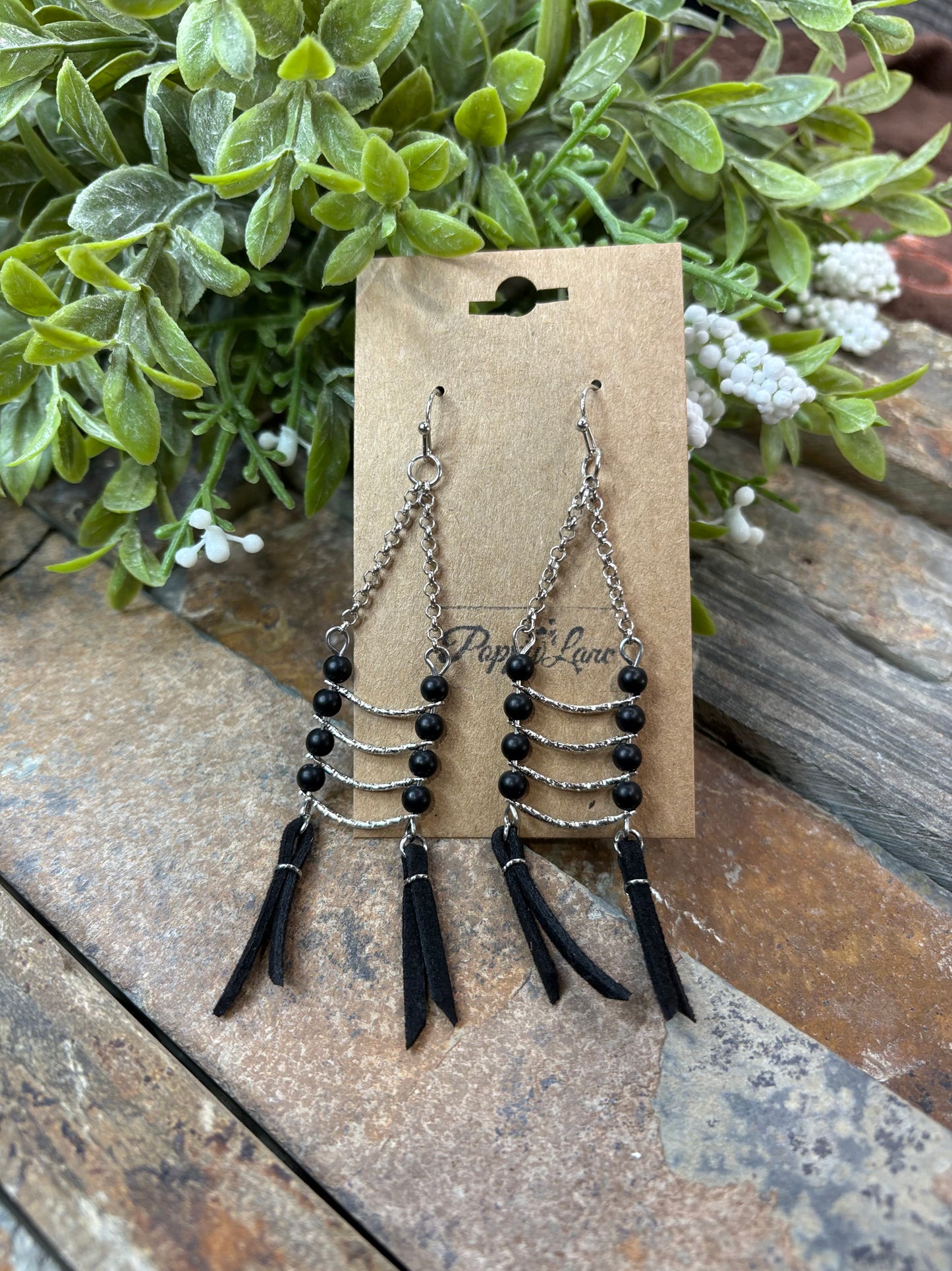 Come And Get It Black Dangle Earrings