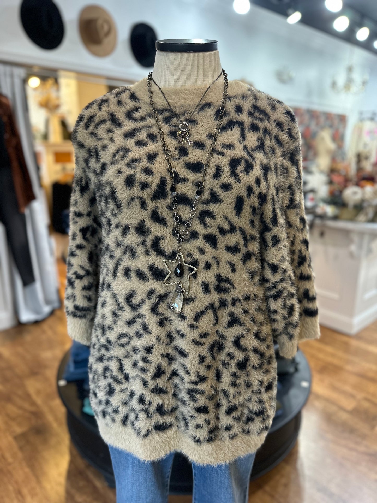 Fierce As Night Animal Print Sweater