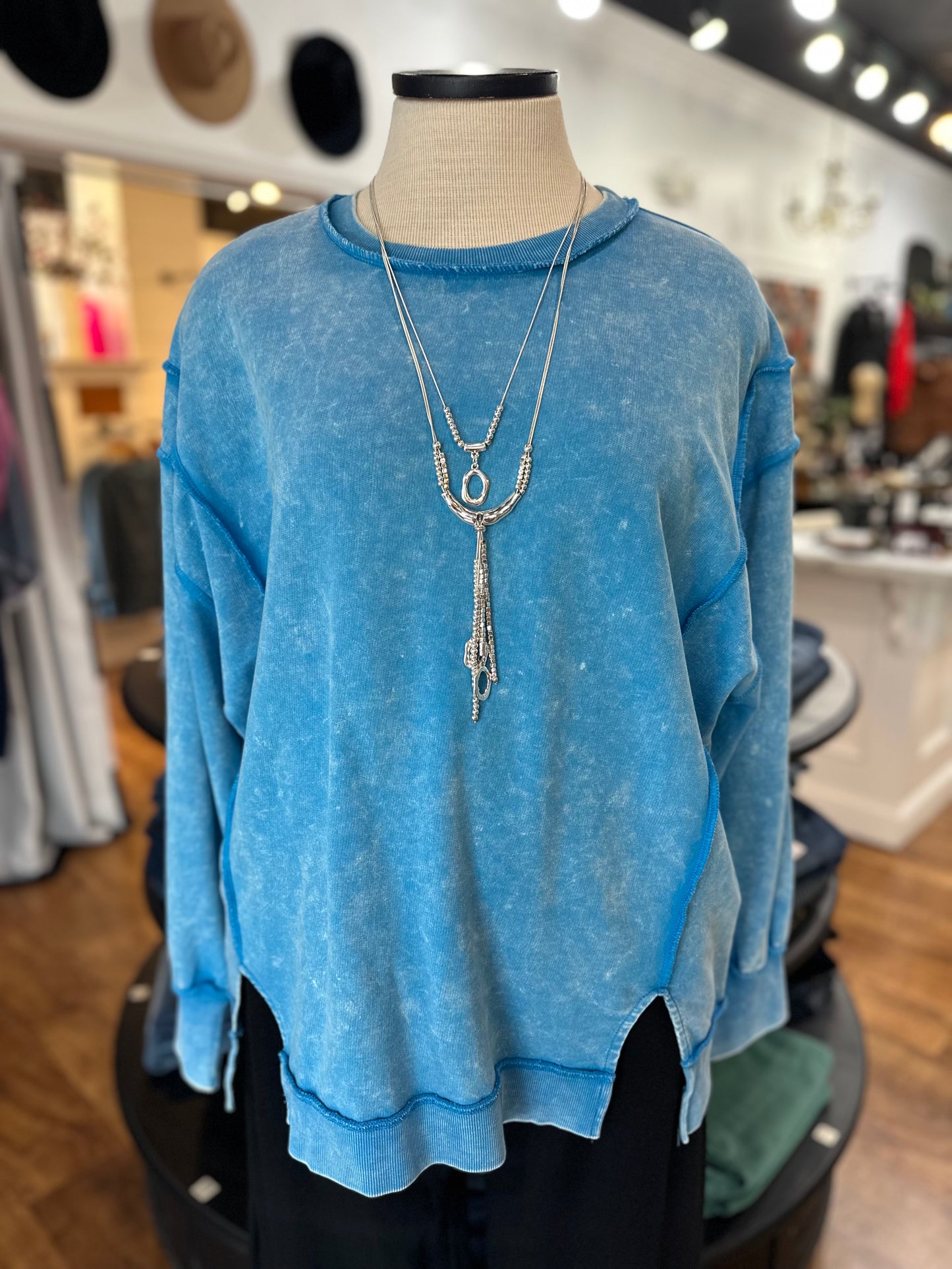 On The Road Pullover ~ Deep Sky Blue