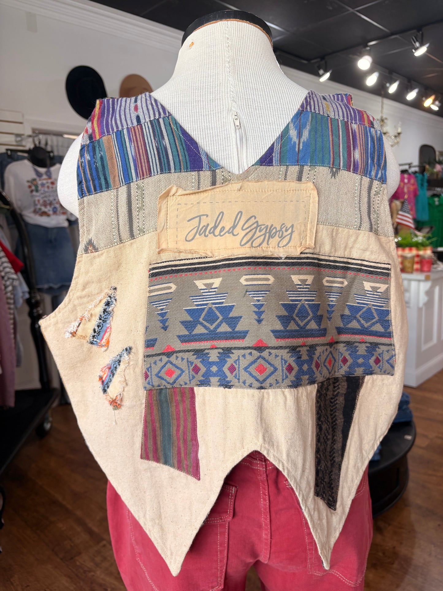 Jaded Gypsy Balinese Walks Vest - Stripe
