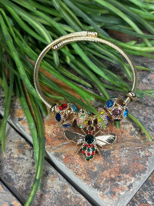 All the Buzz Charm Bracelet ~ Gold