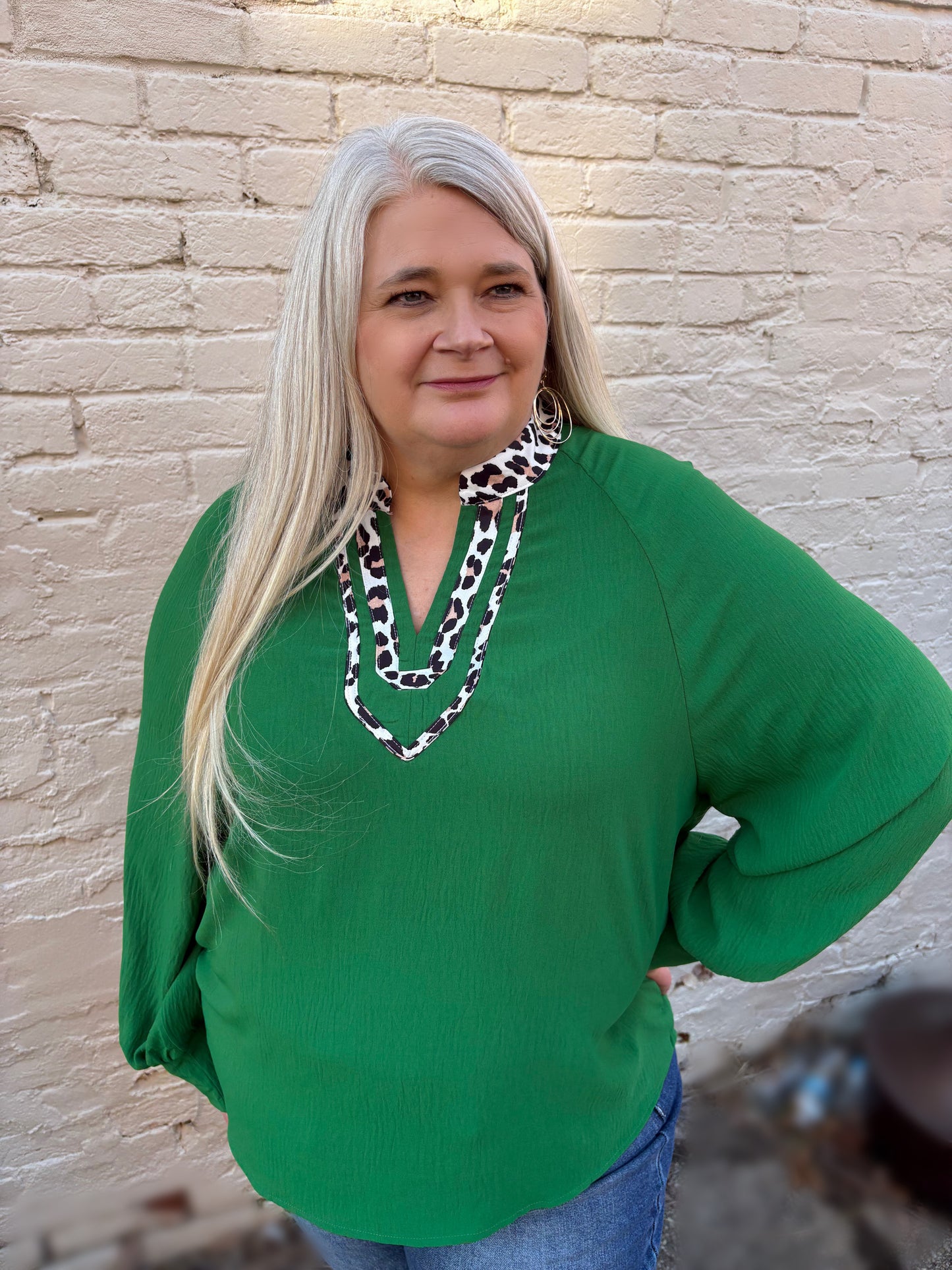 Stay Wild Leopard Trim Top