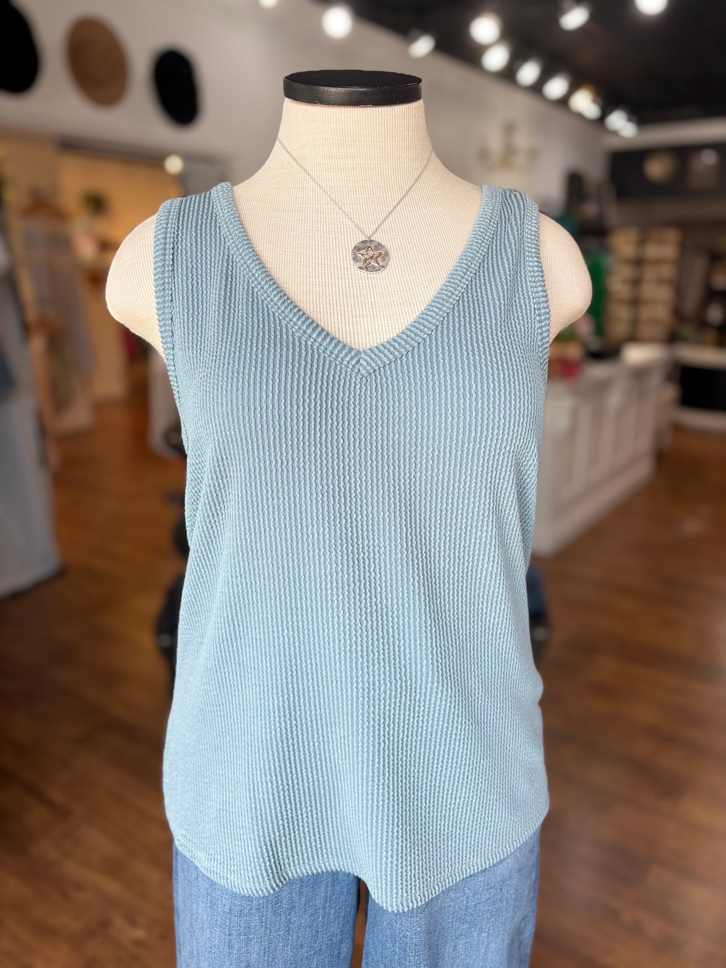 Wild Herb Ribbed Tank Top