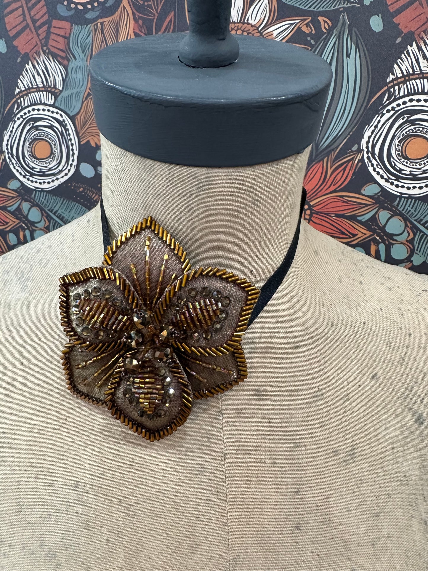 Making You Proud Beaded Flower Choker