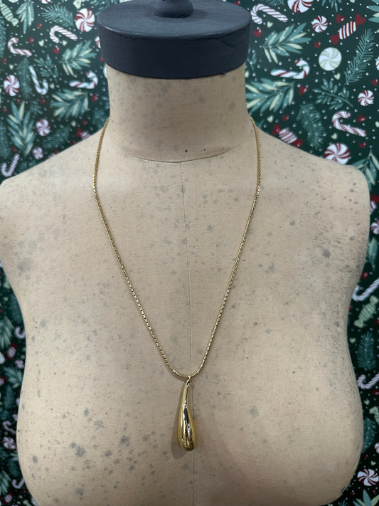 Better Days Teardrop Pendant Necklace~ Gold