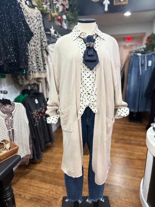 Far From Home Open Front Long Cardigan