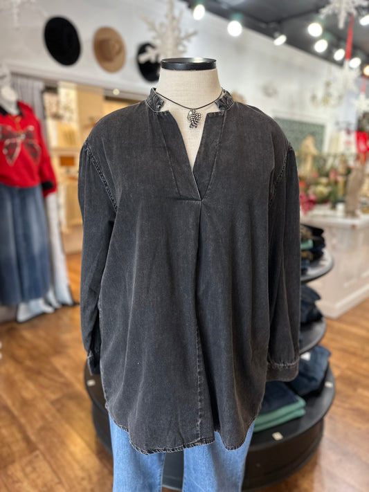 For My Own Good Denim Top